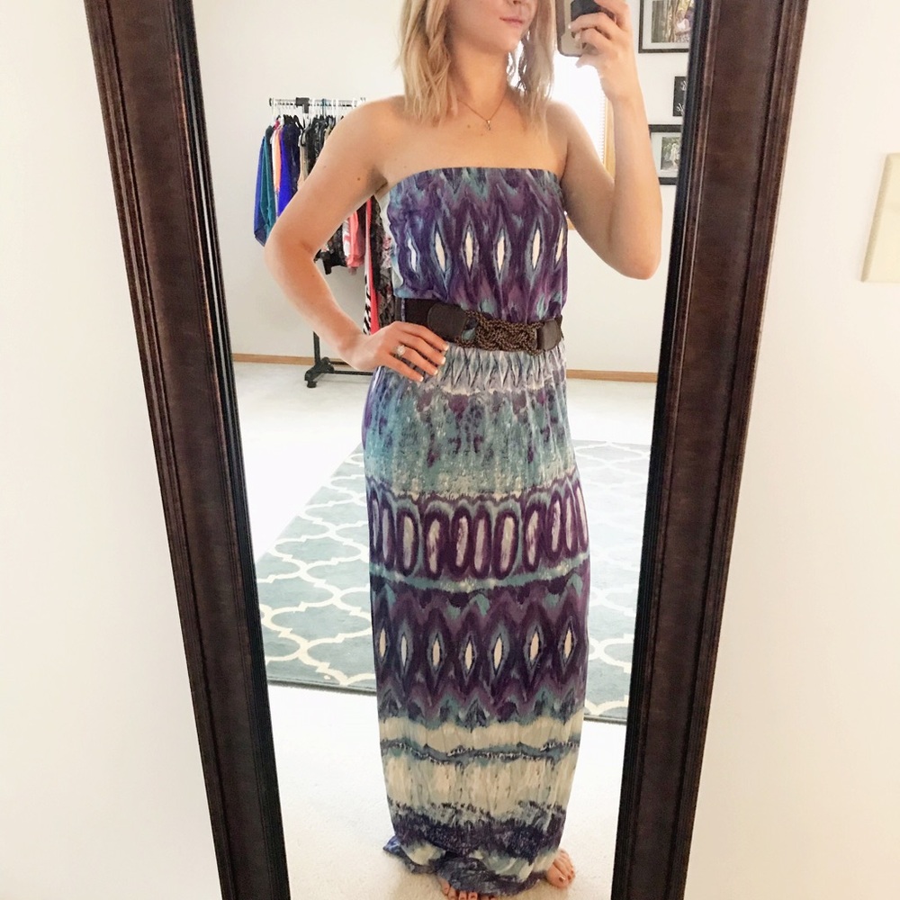 💙💜Strapless Tie Dye Maxi Dress 💙💜